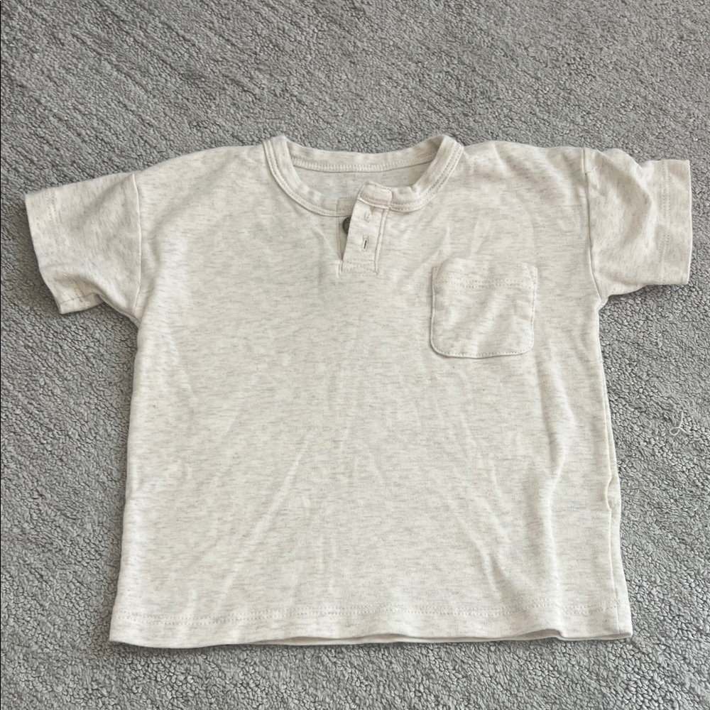 babycottons Cream Short Sleeve Tee with Pocket